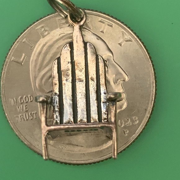 .925 Adirondack Chair Sterling Silver Jewelry Charm #beach #garden - Picture 3 of 6